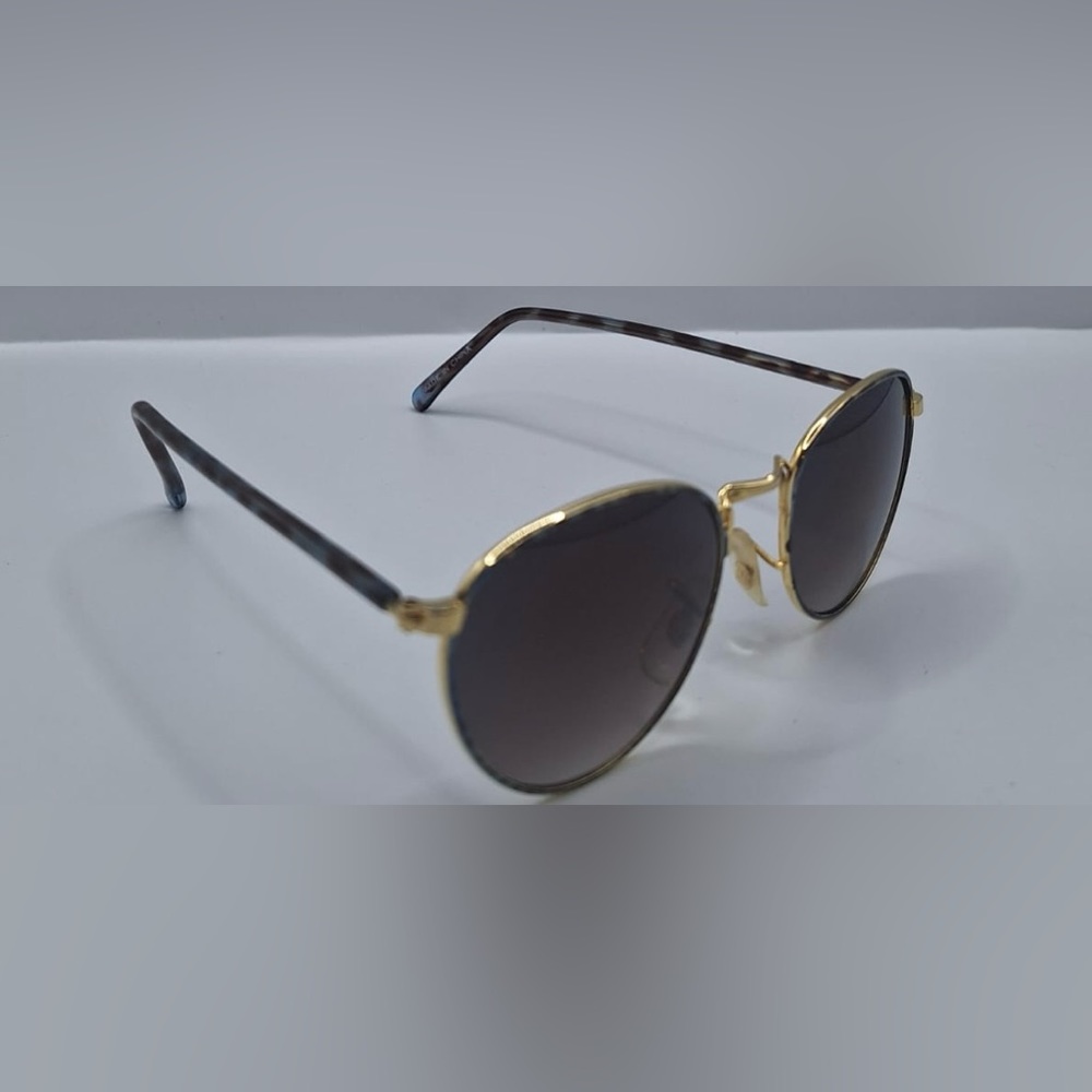 Vintage Sun Style Blue Gold Oval Sunglasses Frames